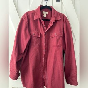 L.L. Bean Men's Deep Red Casual Button-Down Shirt